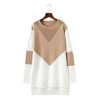 Damen Großer Strickpullover mit modernem geometrischen Design und atmungsaktiver Struktur R&B