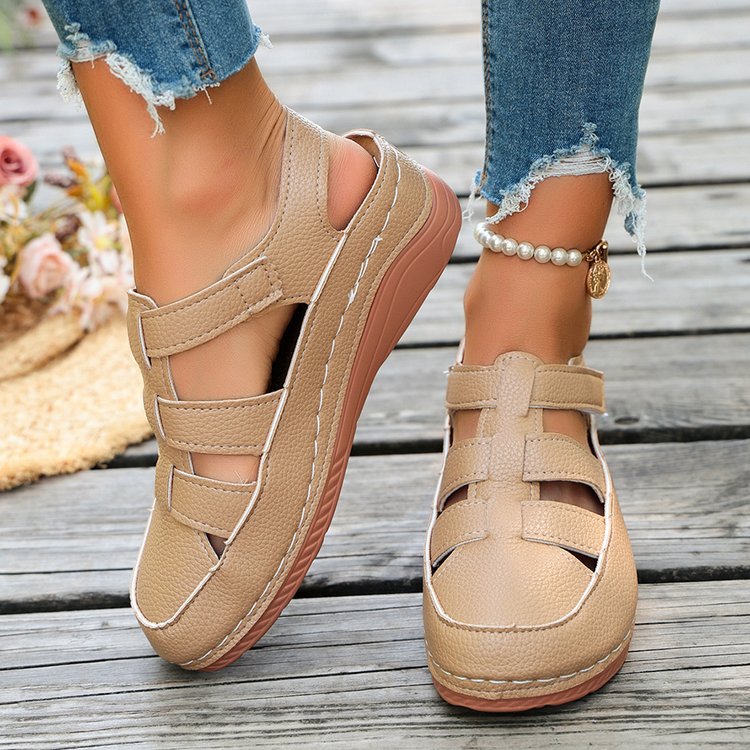 Damen Sportliche und luftige Zehentrenner-Sandalen mit verstellbaren Riemen R&B
