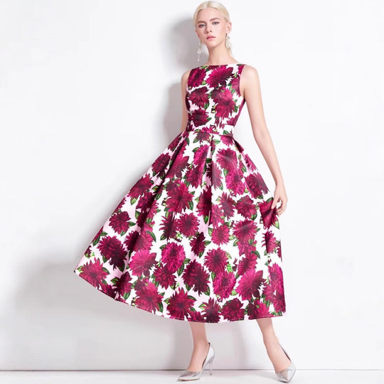 Damen Maxikleid mit floralen Applikationen und tailliertem Schnitt R&B