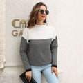 Damen Strickpullover mit Herringbone-Muster und hohem Kragen R&B