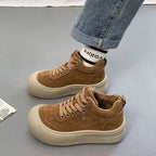 Damen Chunky Sneakers mit weichem Veloursleder und dämpfender Sohle