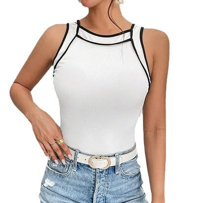 Damen sportliches Body mit kontrastierenden Trägern R&B