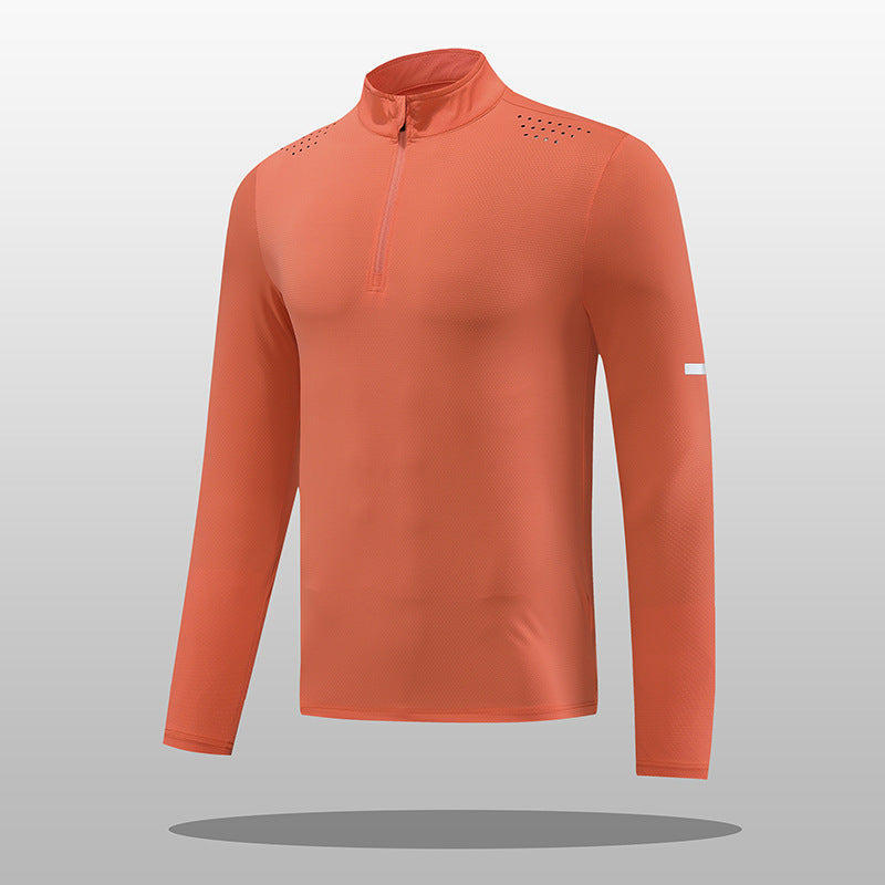 Herren Funktions-Langarmshirt mit Reißverschluss und atmungsaktivem Material R&B