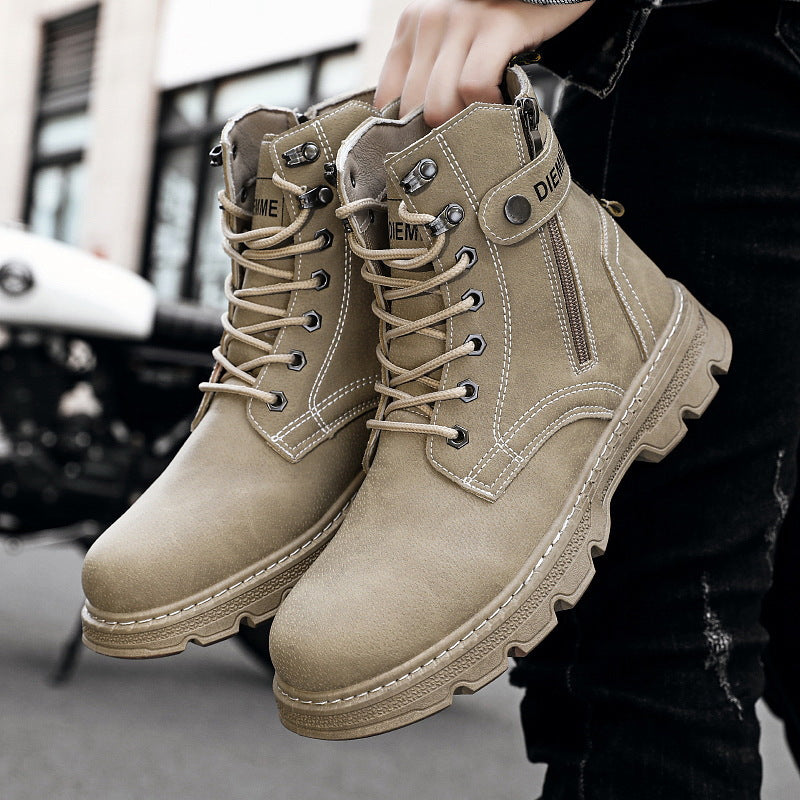 Damen Komfortable Stiefel mit seitlichem Reißverschluss und robuster Sohle
