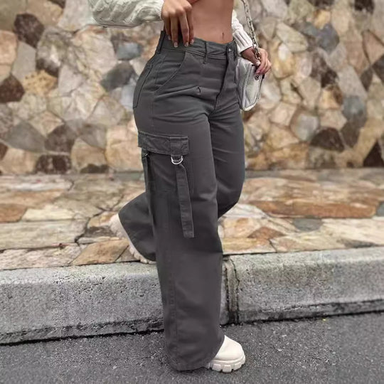 Damen Modische Cargo-Hose mit vielseitigen Taschen und lässigem Schnitt R&B