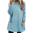 Damen Kuscheliger Fleece-Pullover mit weitem Schnitt und praktischen Taschen R&B