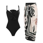 Damen Badeanzug mit elegantem Wickelrock R&B