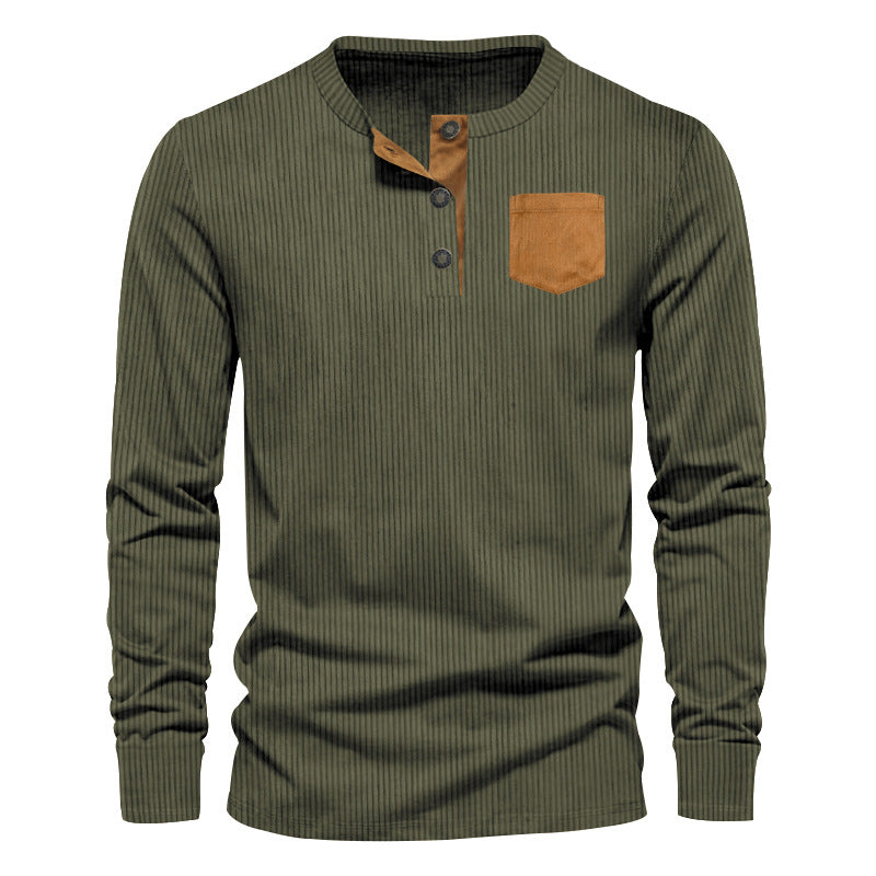 Herren Langarmshirt mit strukturiertem Rippdesign R&B