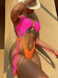 Damen Cut-Out Bikini mit verspielten Quasten