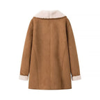 Damen lässiger Mantel mit extra weichem Futter und Knopfleiste R&B