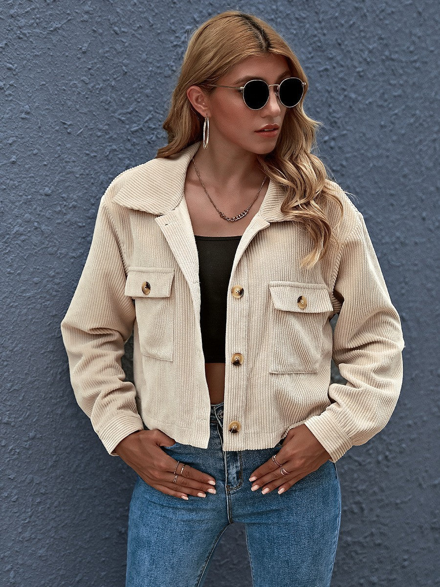 Damen Cordjacke mit praktischen Taschen R&B