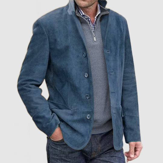 Herren Elegante Wildlederjacke mit modernen Details R&B