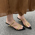 Damen elegante Zehentrenner-Sandalen mit dekorativen Riemen R&B