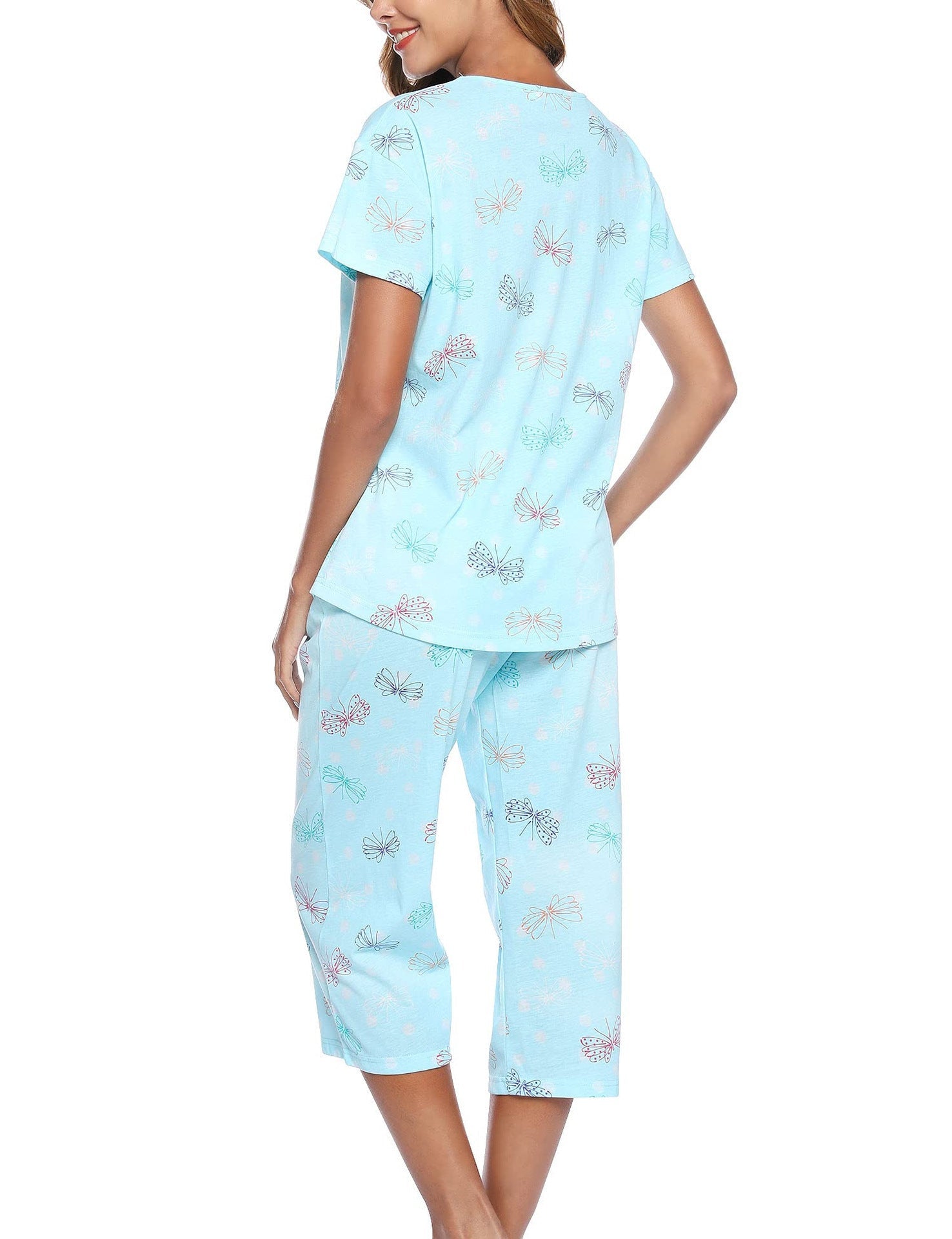 Damen Pyjama-Set mit verspieltem Katzenmotiv R&B