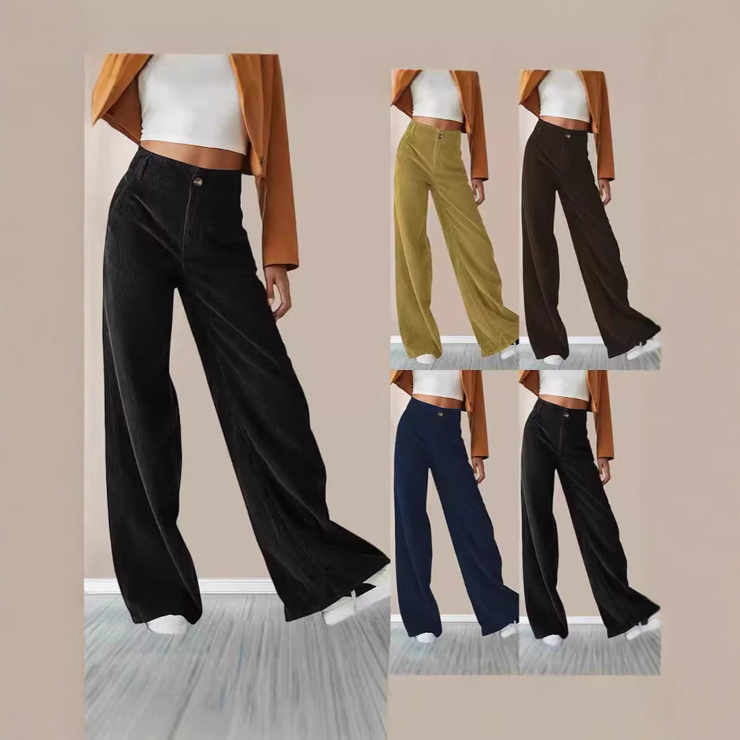 Damen Weit geschnittene Stoffhose mit eleganten Taschen R&B