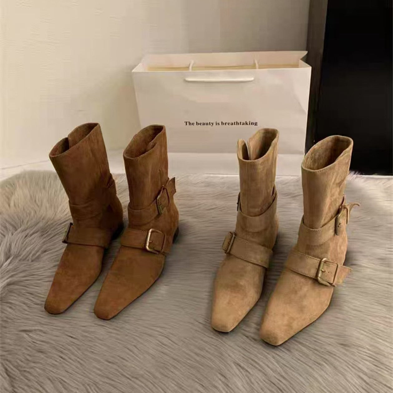 Damen Modische Stiefeletten mit dekorativen Schnallen von R&B