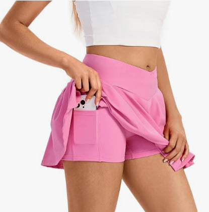 Damen Sportrock mit eingearbeiteten Shorts und praktischen Taschen R&B
