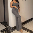 Damen Ripp-Leggings mit hoher Taille und weitem Bein R&B