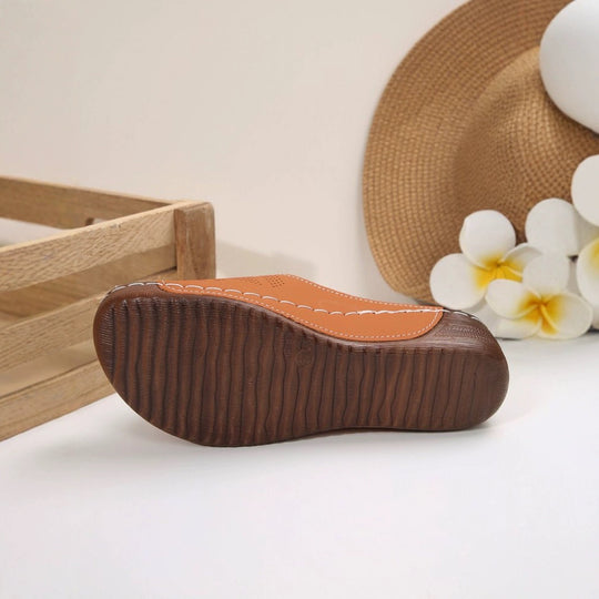 Damen modische Pantolette mit floralem Applikation und ergonomischem Fußbett R&B