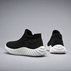 Damen Strick-Sneaker mit elastischem Abschluss und rutschfester Sohle