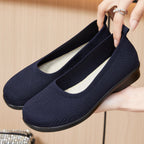 Damen Bequeme Strick-Ballerinas mit elastischem Einstieg R&B
