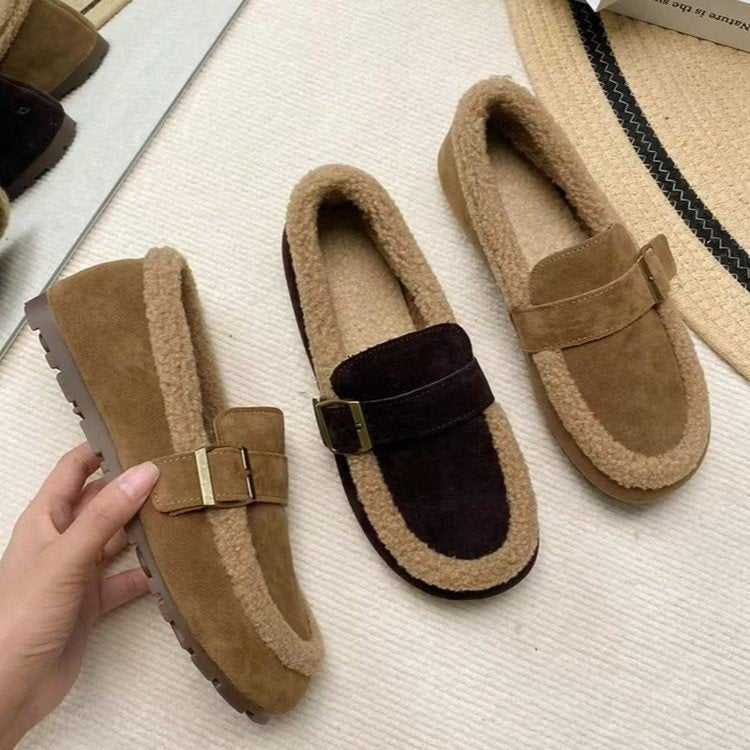 Damen Weiche Velours Hausschuhe mit wärmendem Fleece-R&B