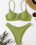 Damen Push-Up Bikini-Set mit elegantem Rippendesign R&B