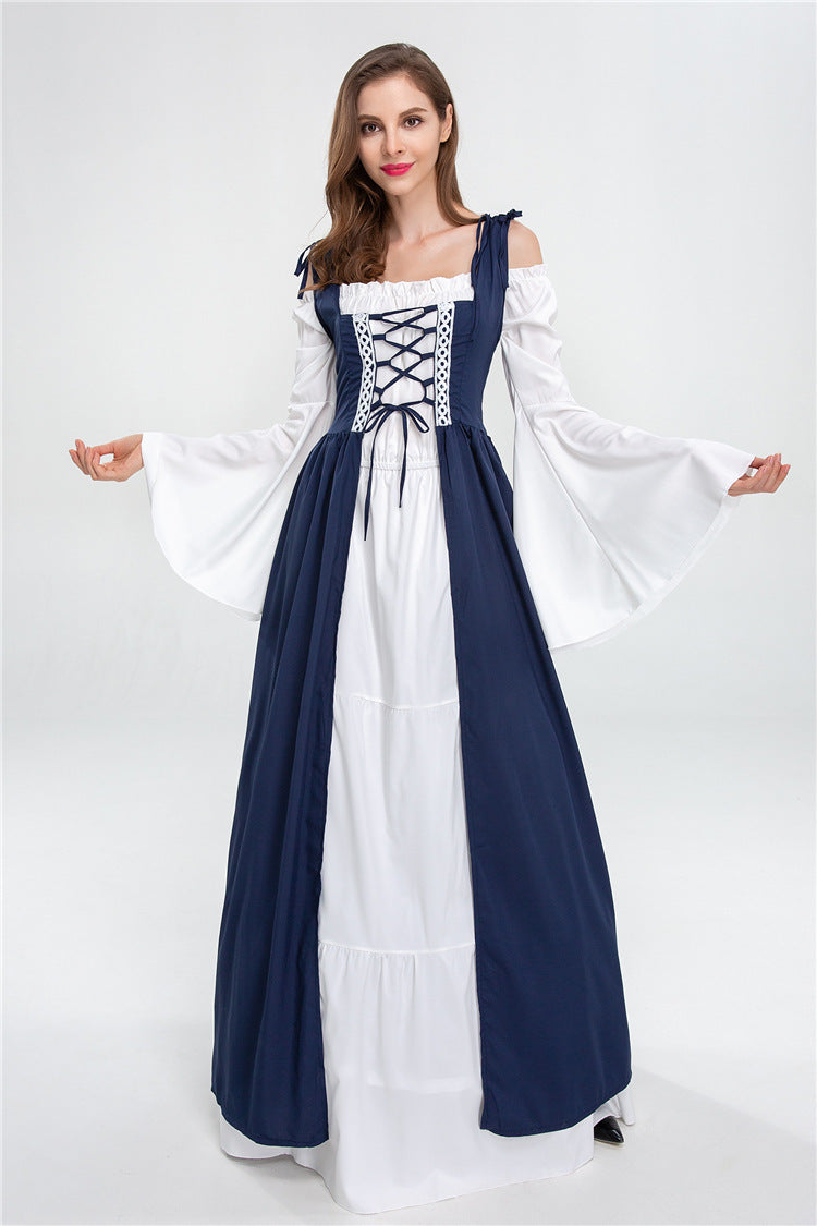 Damen historisches Märchenkleid mit elegantem Oberteil und ausgestellten Ärmeln R&B