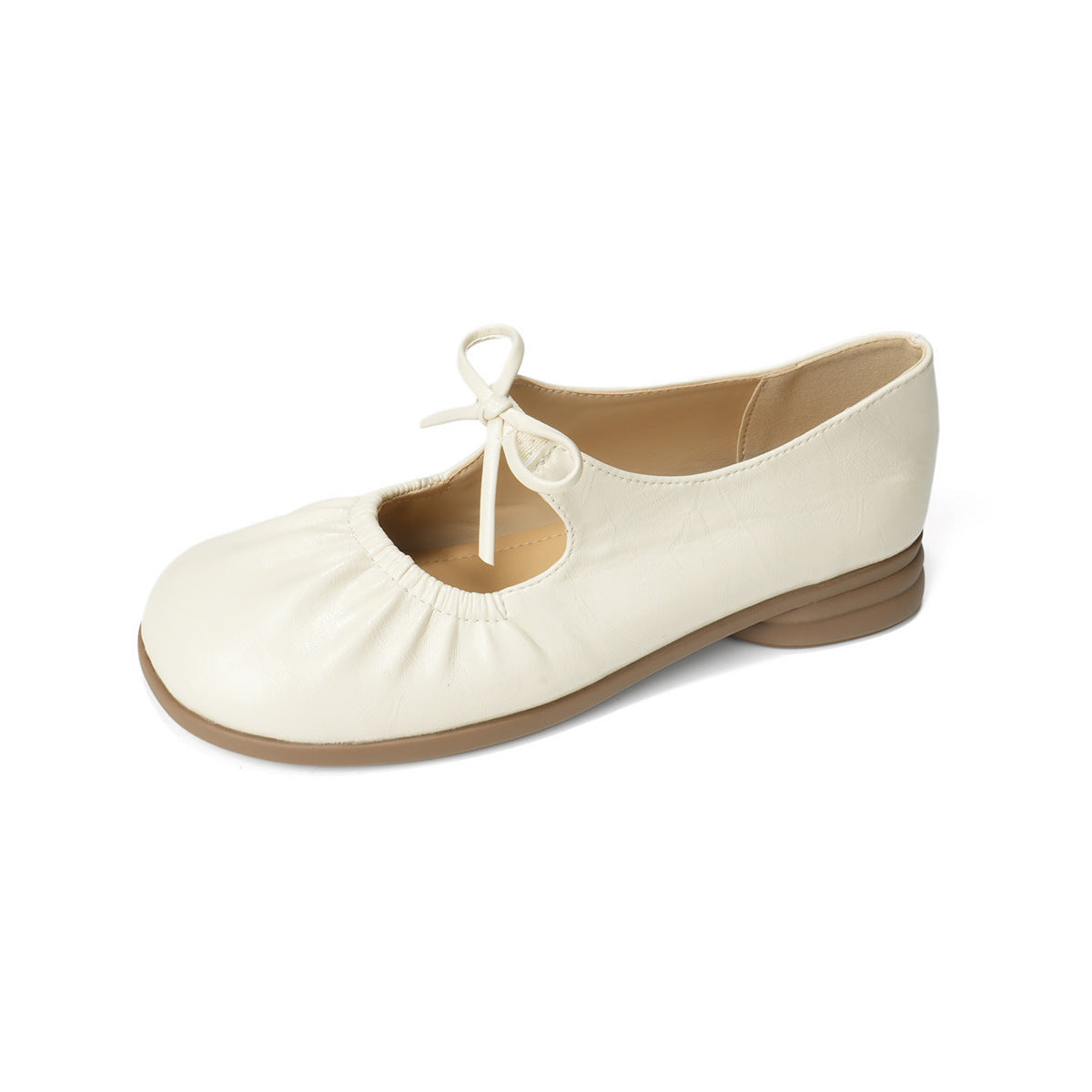 Damen Ballerinas mit elegantem Faltendesign und praktischem Schnürdetail