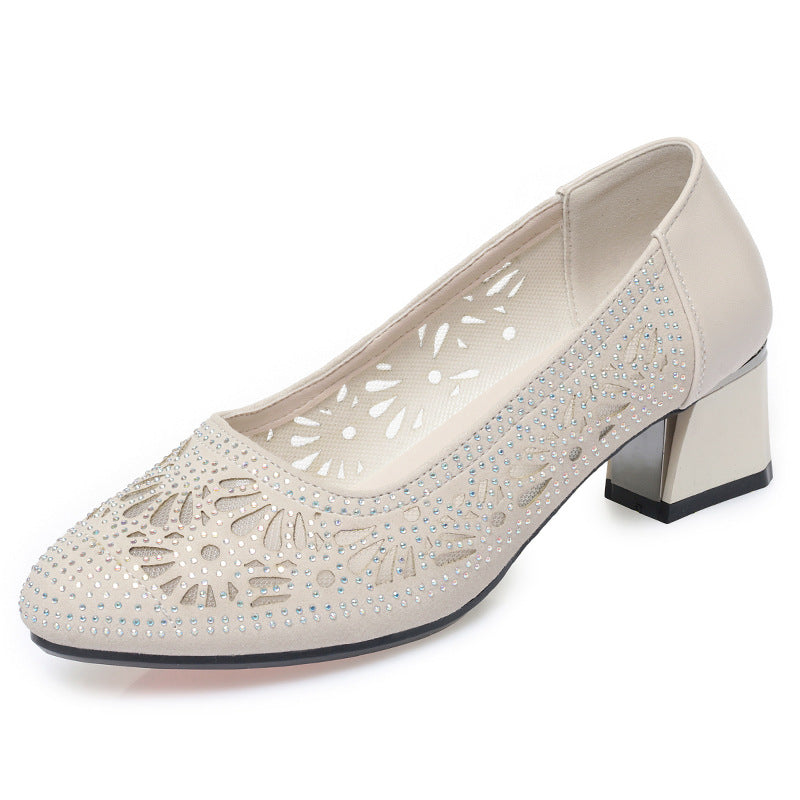 Damen Dekorative Pumps mit funkelnden Strassapplikationen und elegantem Design R&B