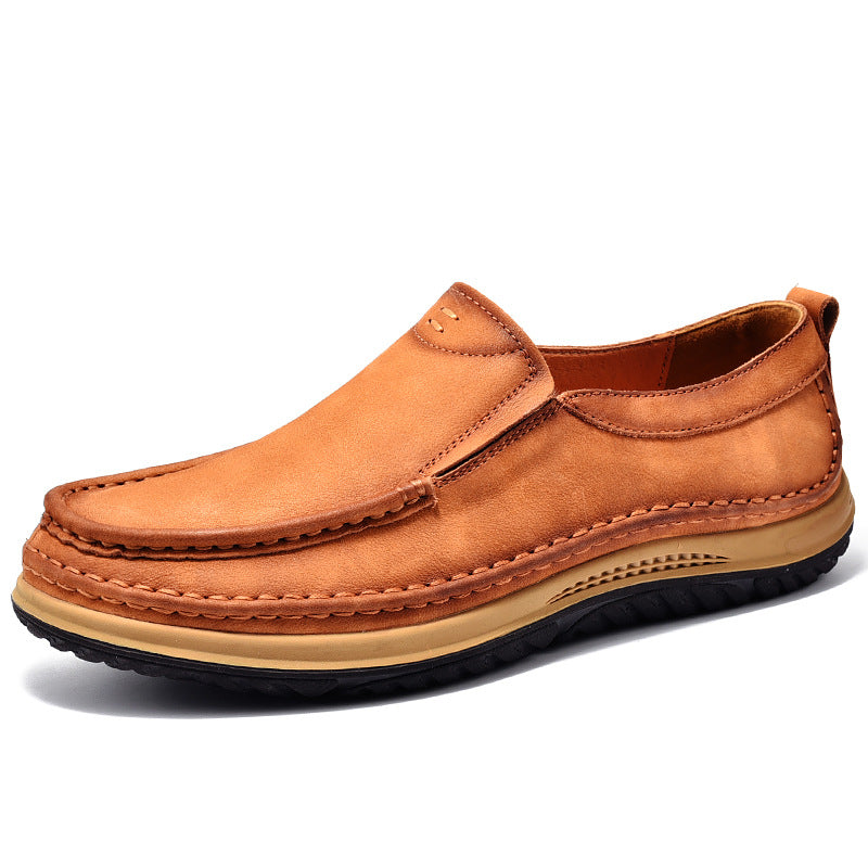 Herren Bequeme Slipper aus hochwertigem Leder mit rutschfester Sohle R&B