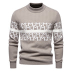 Herren Strickpullover mit modernem Zopfmuster und hohem Stehkragen