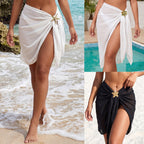 Damen eleganter Strand-Sarong mit funkelnder Blütenapplikation R&B