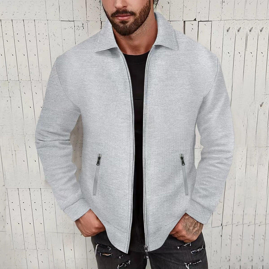 Herren modische Strickjacke mit strukturiertem Design und seitlichen Taschen R&B