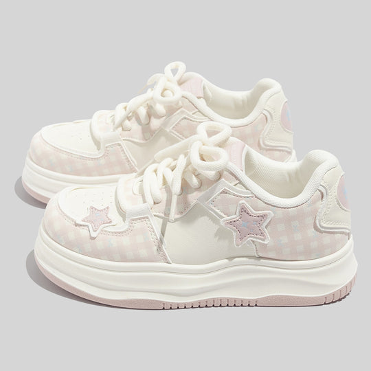 Damen Sportliche Sneakers mit verspieltem Sternen-Motiv und atmungsaktiver Oberflächenstruktur R&B