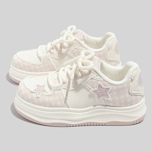 Damen Sportliche Sneakers mit verspieltem Sternen-Motiv und atmungsaktiver Oberflächenstruktur R&B