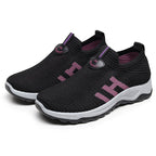 Damen Bequeme Slip-On Laufschuhe mit atmungsaktiver Strickoberfläche R&B