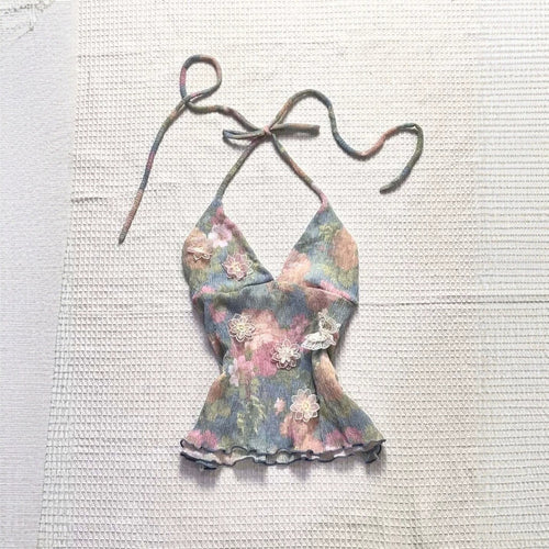 Damen zartes Sommer-Top mit floralen Details R&B