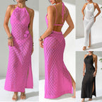 Damen eleganter Häkel-Maxikleid R&B
