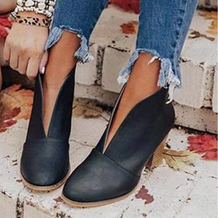 Damen modische Ankle Boots mit offenem Design und blockierendem Absatz R&B