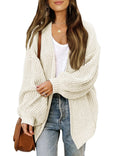 Damen Grob gestrickter Cardigan mit überschnittenen Schultern