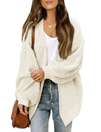 Damen Grob gestrickter Cardigan mit überschnittenen Schultern