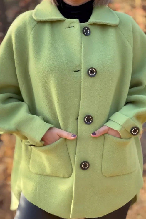 Damen Übergangsjacke mit großem Kragen und praktischen Taschen R&B