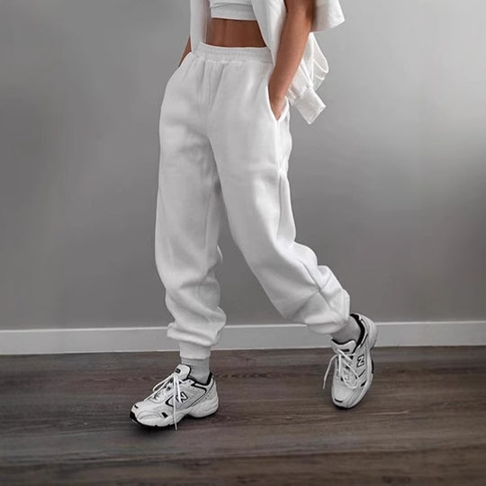 Damen Sportliche Jogginghose mit elastischem Bund und seitlichen Taschen R&B