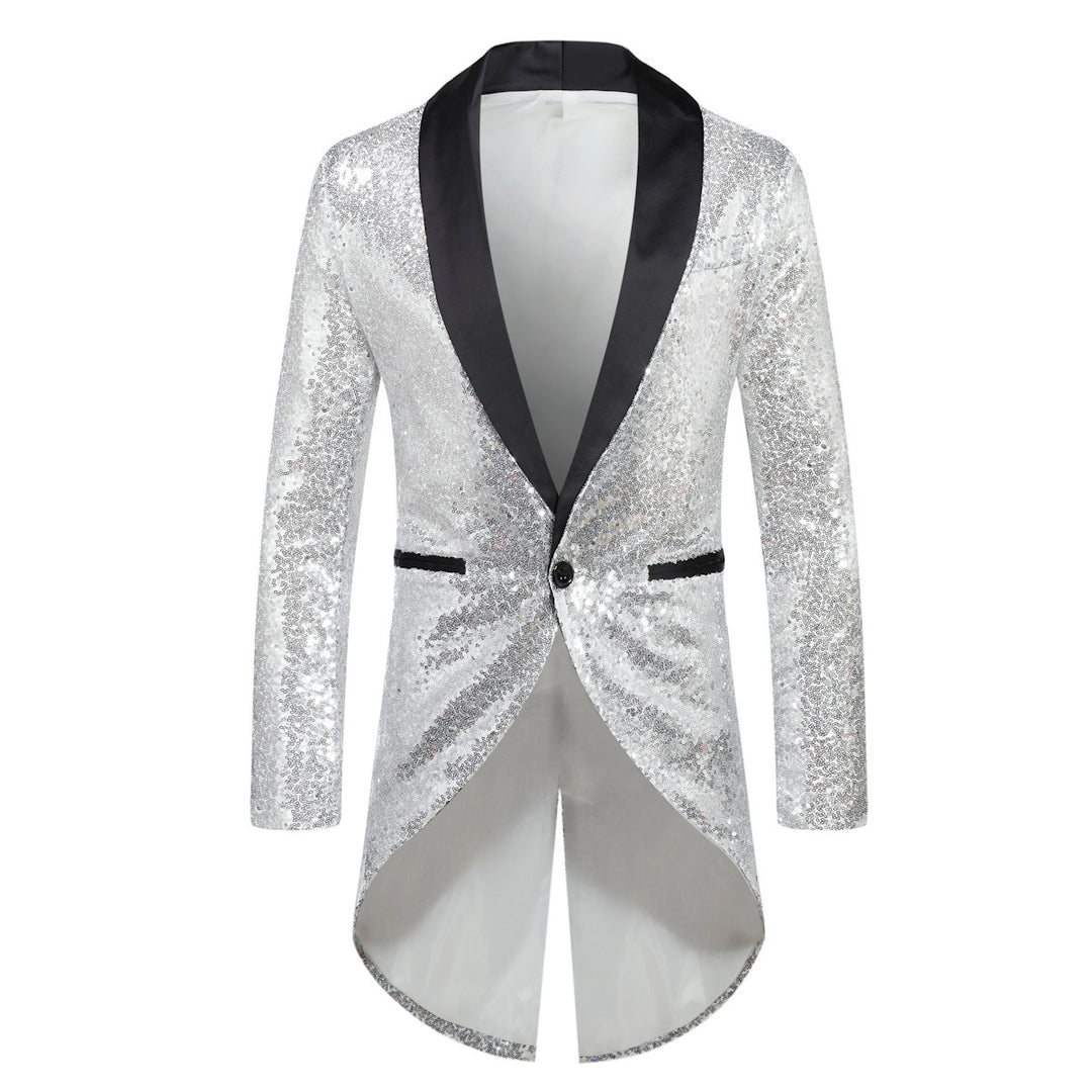 Herren eleganter Paillettenblazer mit luxuriösen Details R&B