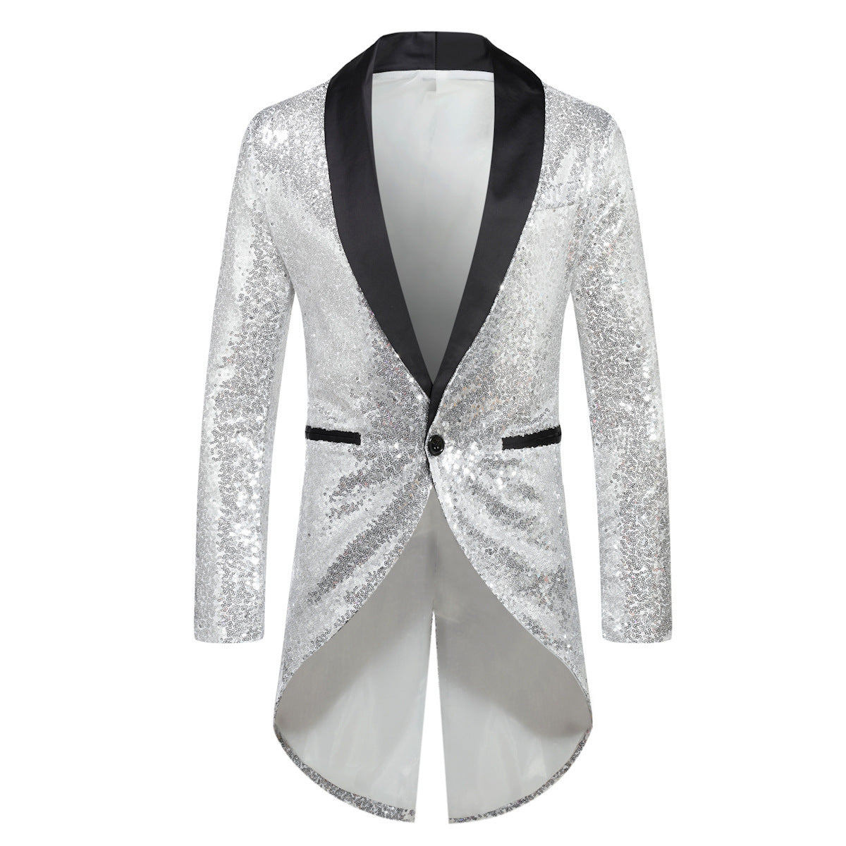 Herren eleganter Paillettenblazer mit luxuriösen Details R&B