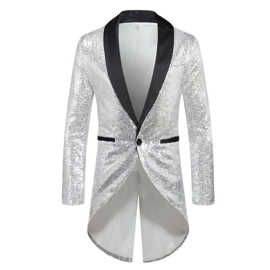 Herren eleganter Paillettenblazer mit luxuriösen Details R&B