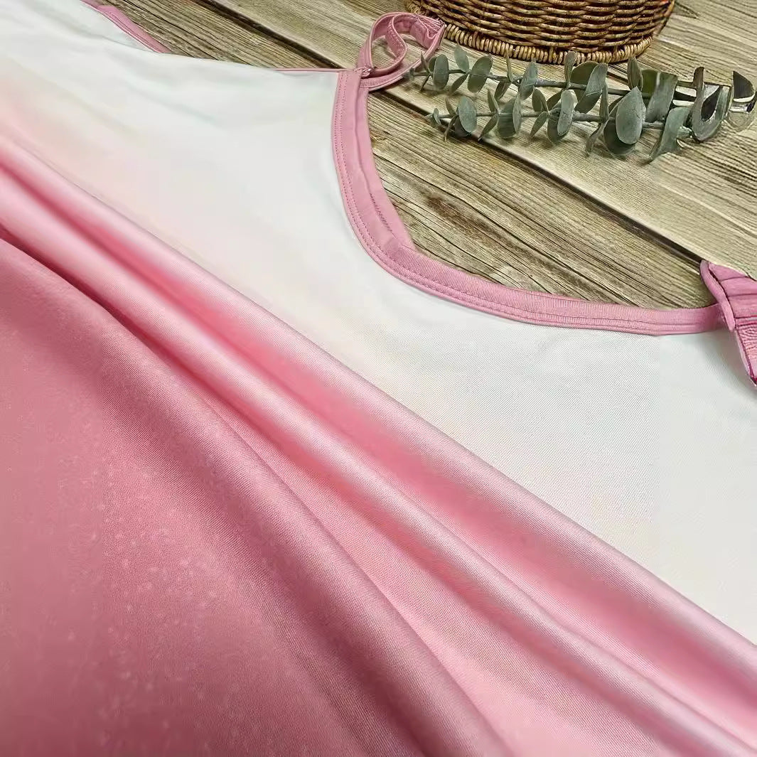 Damen Maxikleid mit tiefem V-Ausschnitt und lässigem Schnitt R&B