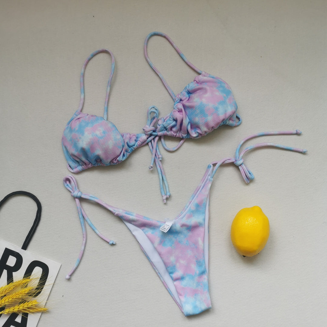 Damen Triangel-Bikini mit regulierbaren Bindebändern R&B