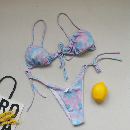 Damen Triangel-Bikini mit regulierbaren Bindebändern R&B